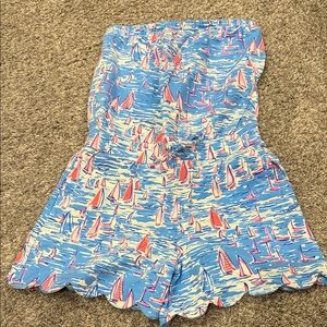 Lilly Pulitzer Blue Sailboat Print Shorts